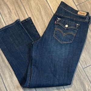 Levi's Indigo 505 Straight-Leg Jeans, Size 12. Button and zip fly